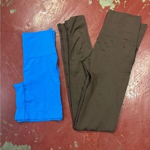 SKIMS Vibrant Blue and Classic Brown Leggings and bike short size xs